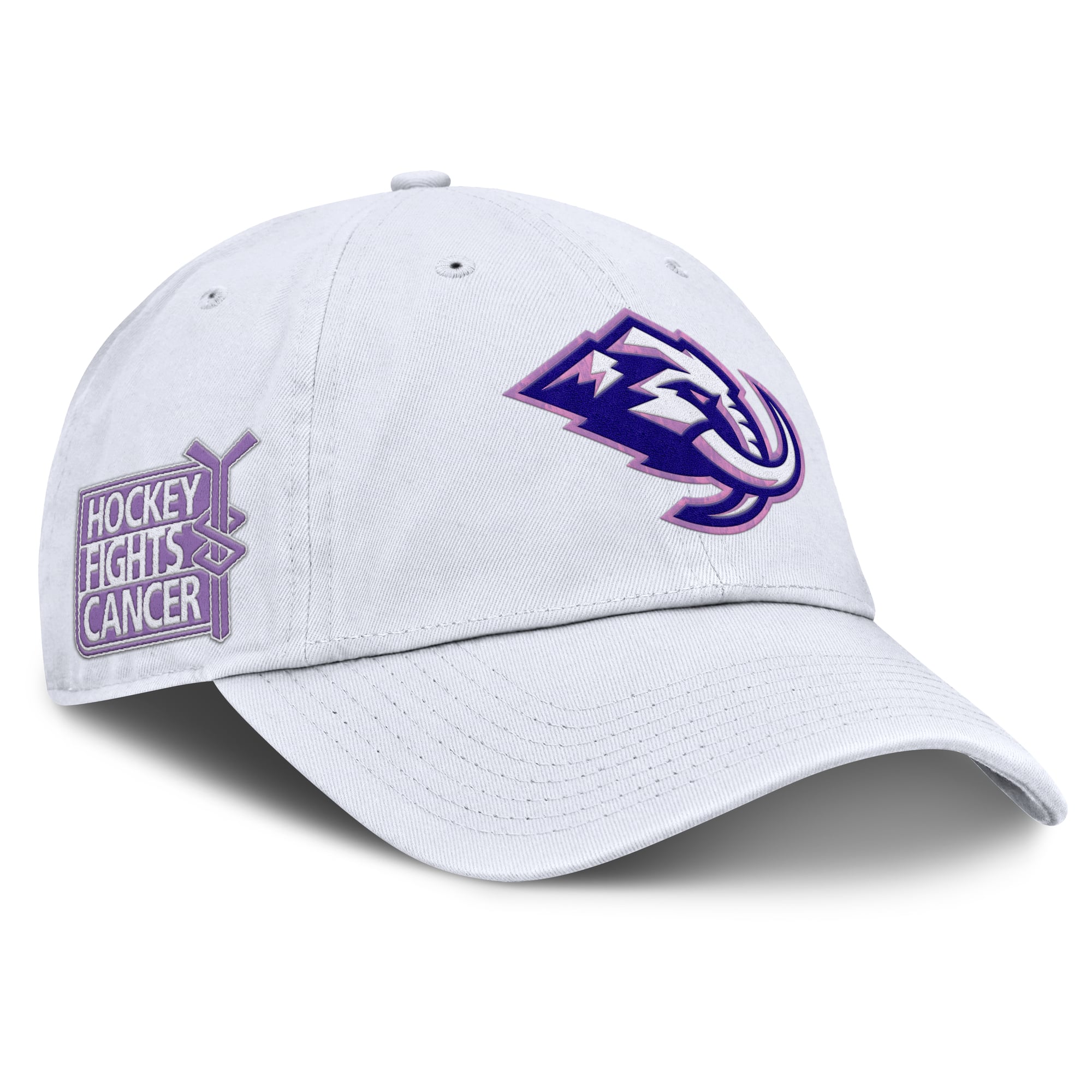 Men's Fanatics  White Utah Mammoth Authentic Pro Hockey Fights Cancer Adjustable Hat